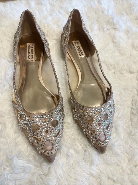 Badgley Mischka Shoes - Badgley Mischka Gigi Crystal-Embellished Pointed Toe Flats
